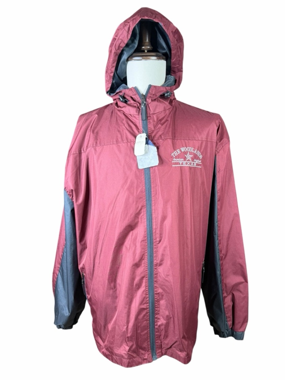 10/$25🦋 NWT Ohiopyle Maroon THE WOODLANDS Windbreaker - Size XL